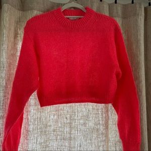 Aritzia TNA Hot Pink Cropped sweater XXS
